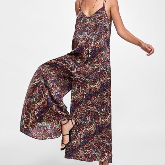 zara paisley jumpsuit
